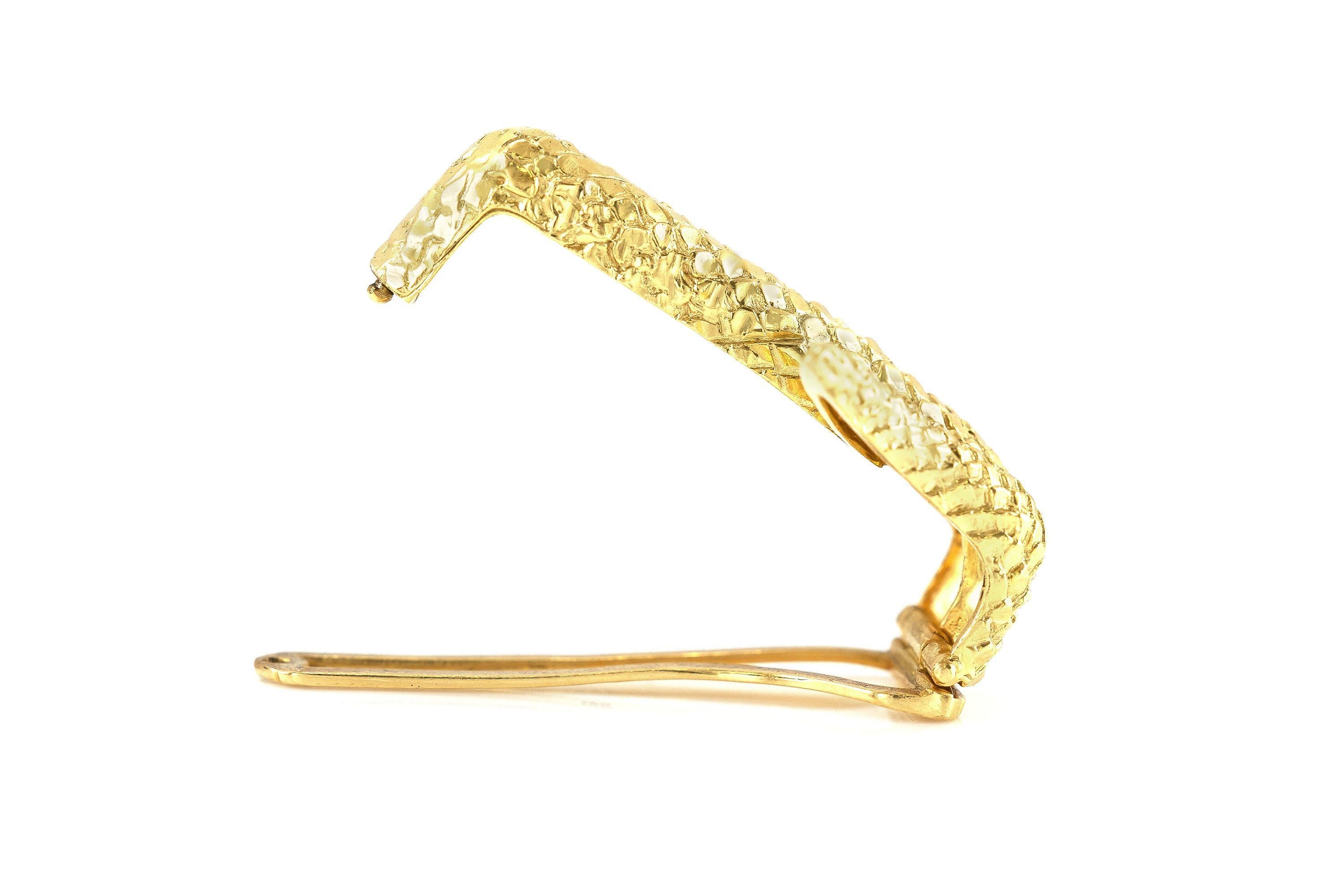Fibbia per cintura David Webb d'oro e serpente d'epoca degli anni '60 in vendita 2