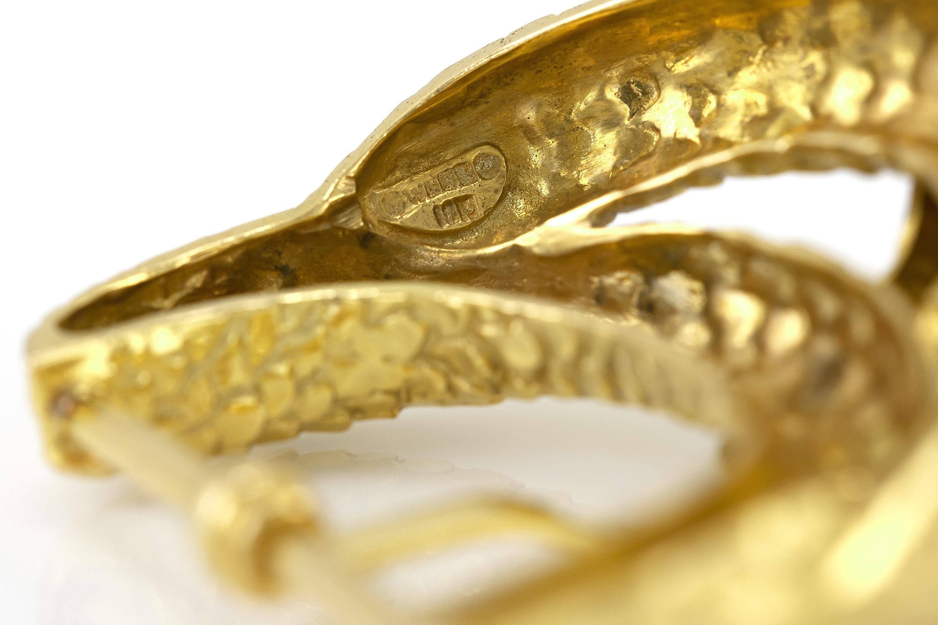 Fibbia per cintura David Webb d'oro e serpente d'epoca degli anni '60 in vendita 3
