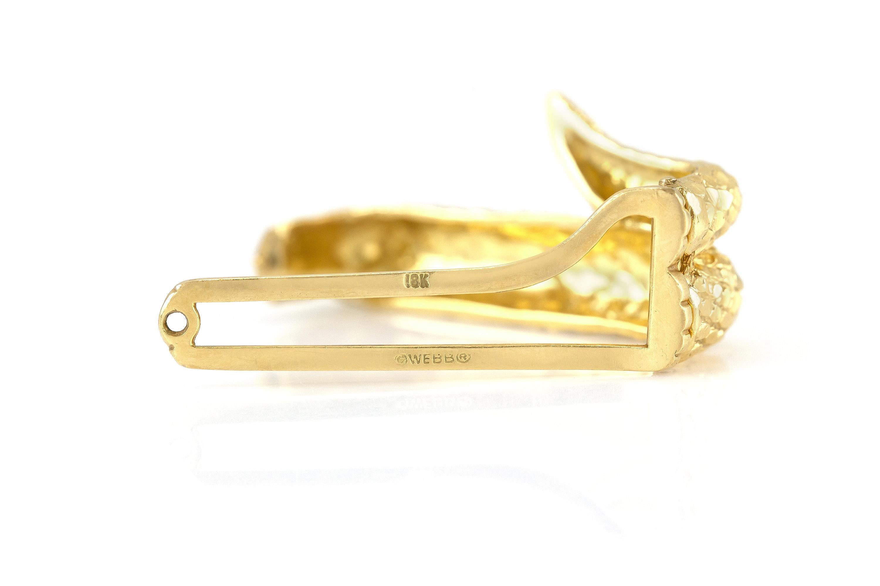 Fibbia per cintura David Webb d'oro e serpente d'epoca degli anni '60 in vendita 4