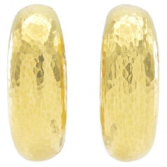 Vintage 1960 David Webb Orecchini a cerchio in oro martellato