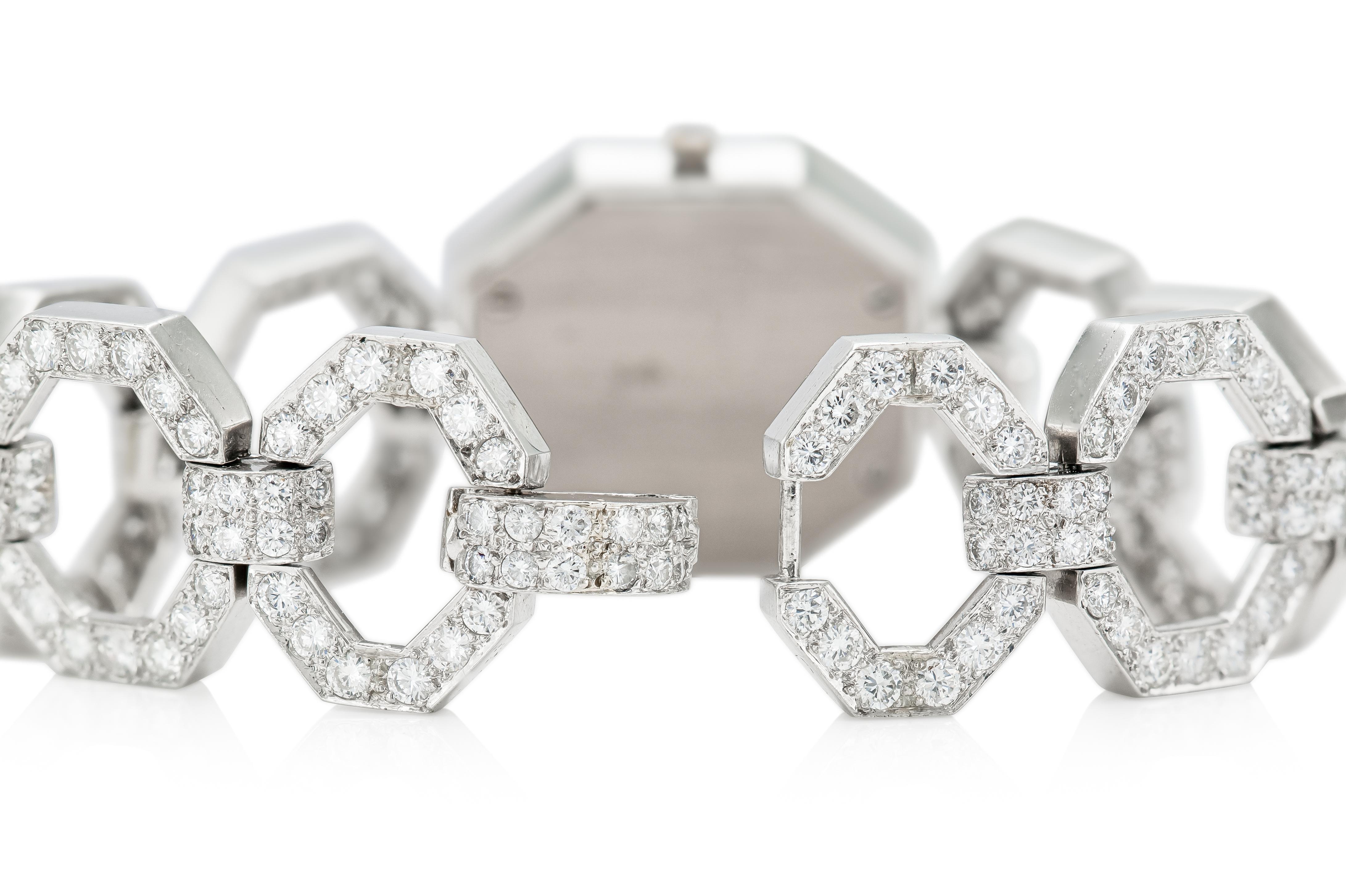 Vintage 1960s David Webb 18.00 Carat Diamond Watch In Good Condition For Sale In New York, NY