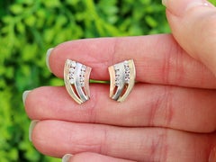 1960s Diamond and Rose White and Yellow Gold Stud Earrings