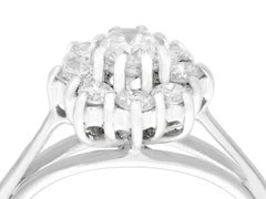 Vintage Diamond and White Gold Cluster Engagement Ring
