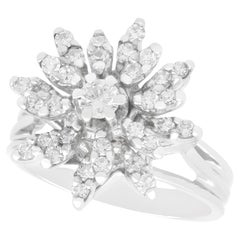 Vintage 1960s Diamond and White Gold Cocktail Cluster Ring