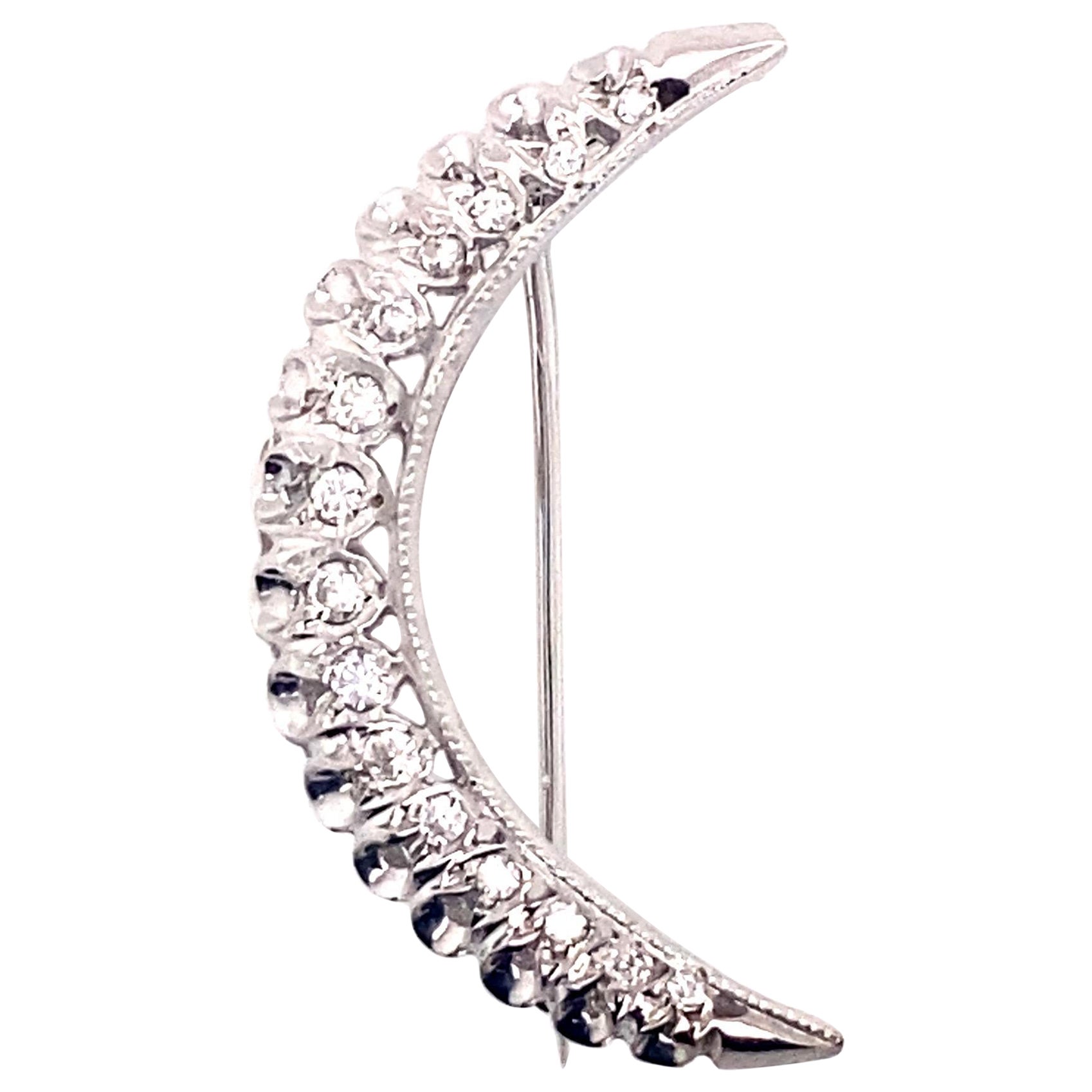 Vintage 1960's Diamant Mondsichel Pin
