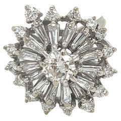 Bague cocktail étoile de diamants vintage des années 1960