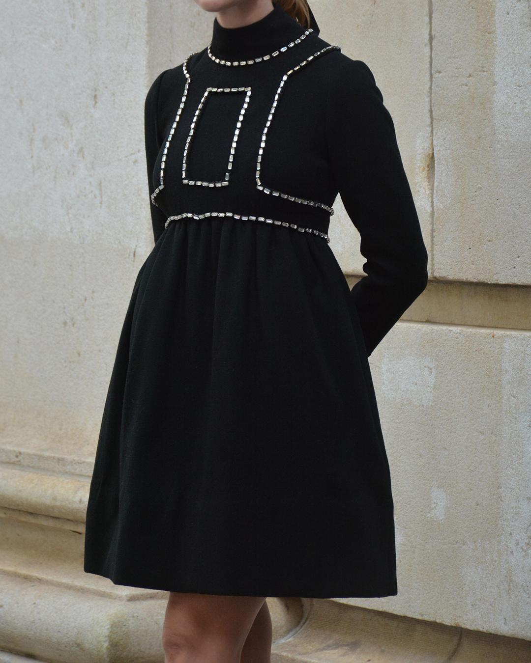 Vintage 1960s Donald Brooks Embellished Mod Cocktail Dress For Sale 2