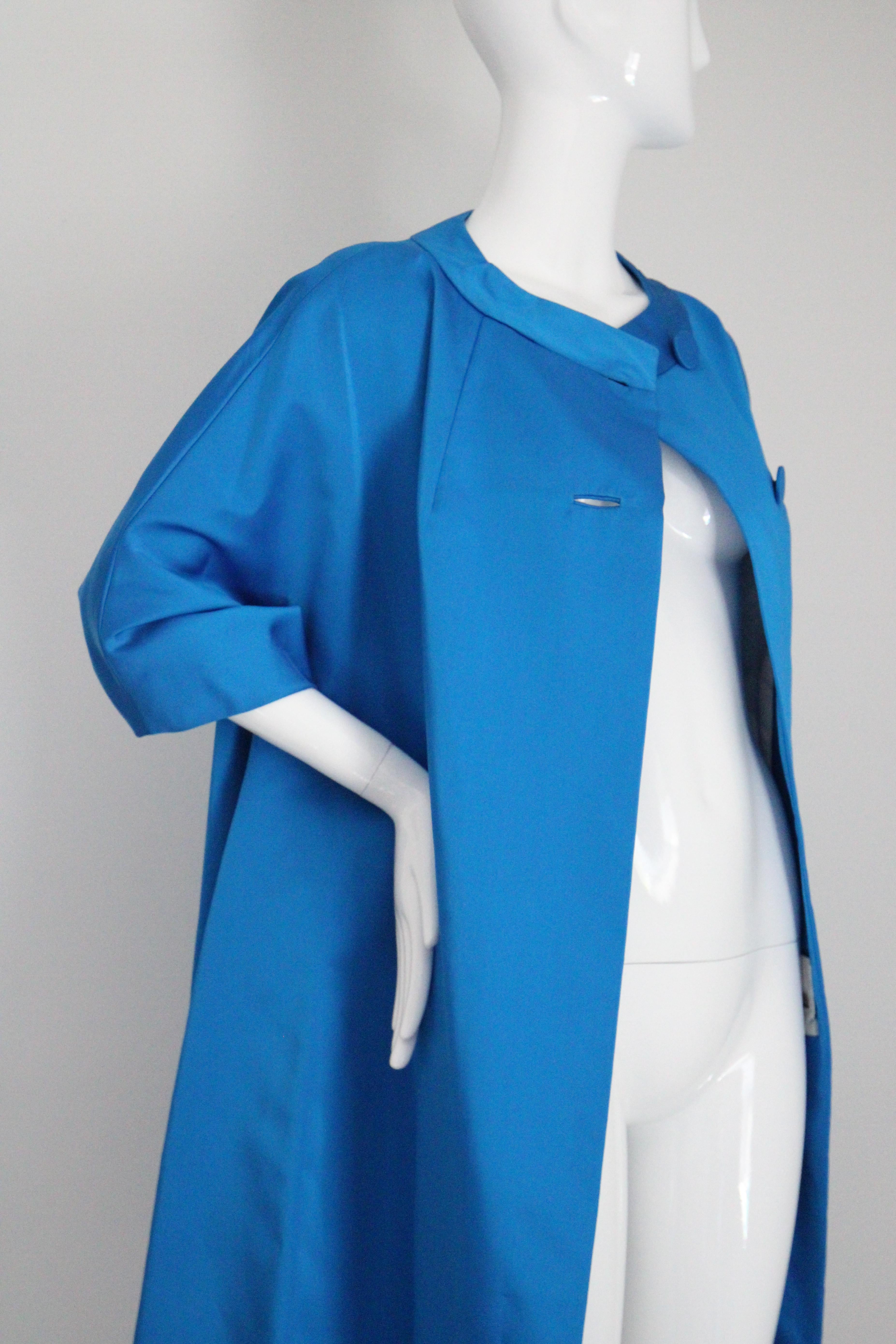 Plumífero vintage azul eléctrico de los años 60 Neiman Marcus UK 10-14 US 6-10 en venta 5