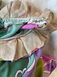 Vintage anni '60 Emilio Pucci, abito in jersey di seta con stampa psichedelica anni '60 Saks Fifth