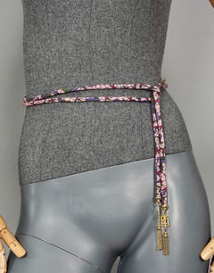 Vintage 1960s EMILIO PUCCI Silk Logo Tassel Belt