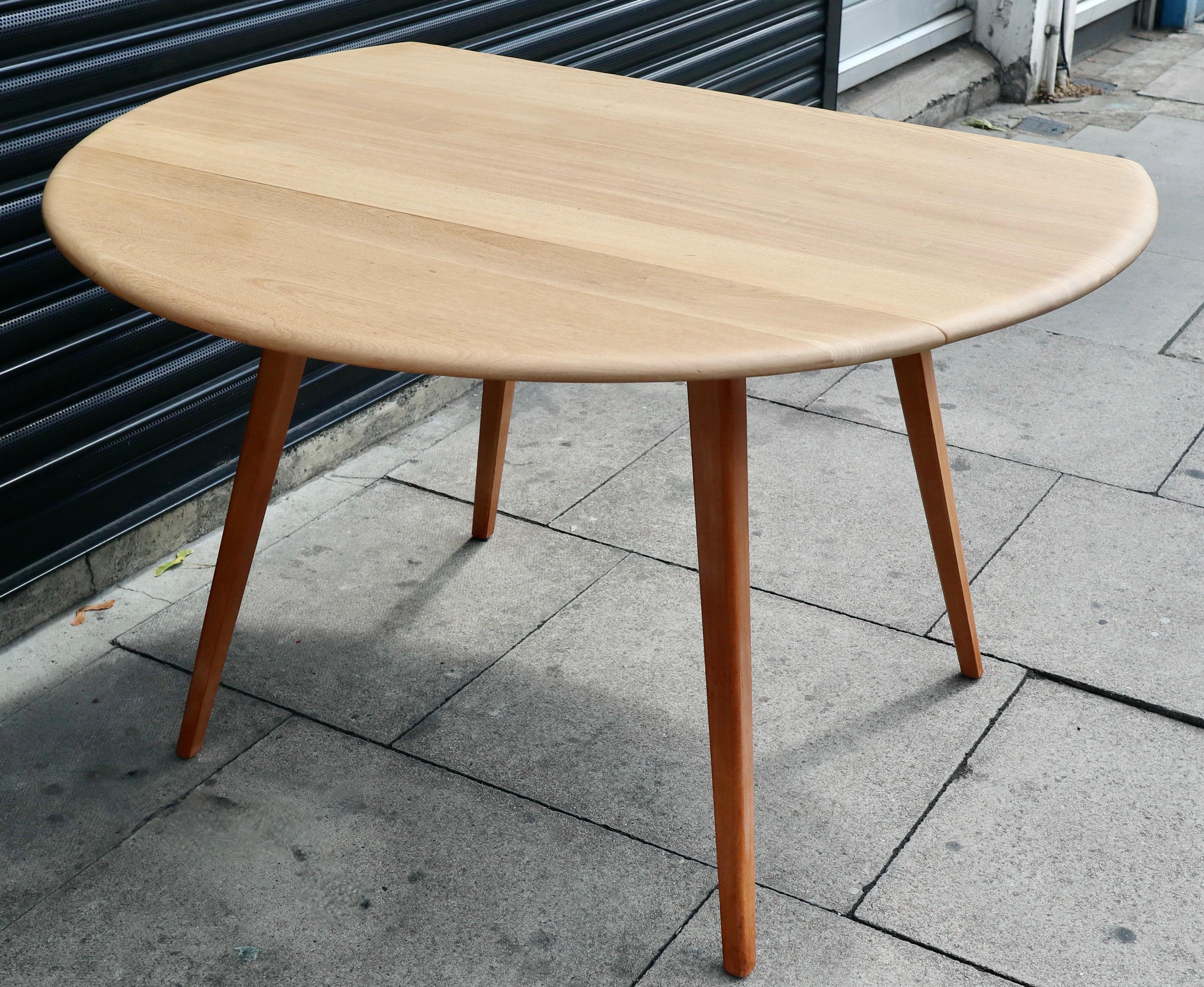 Vintage 1960s Ercol drop leaf Elmwood and Beech dining table For Sale 6