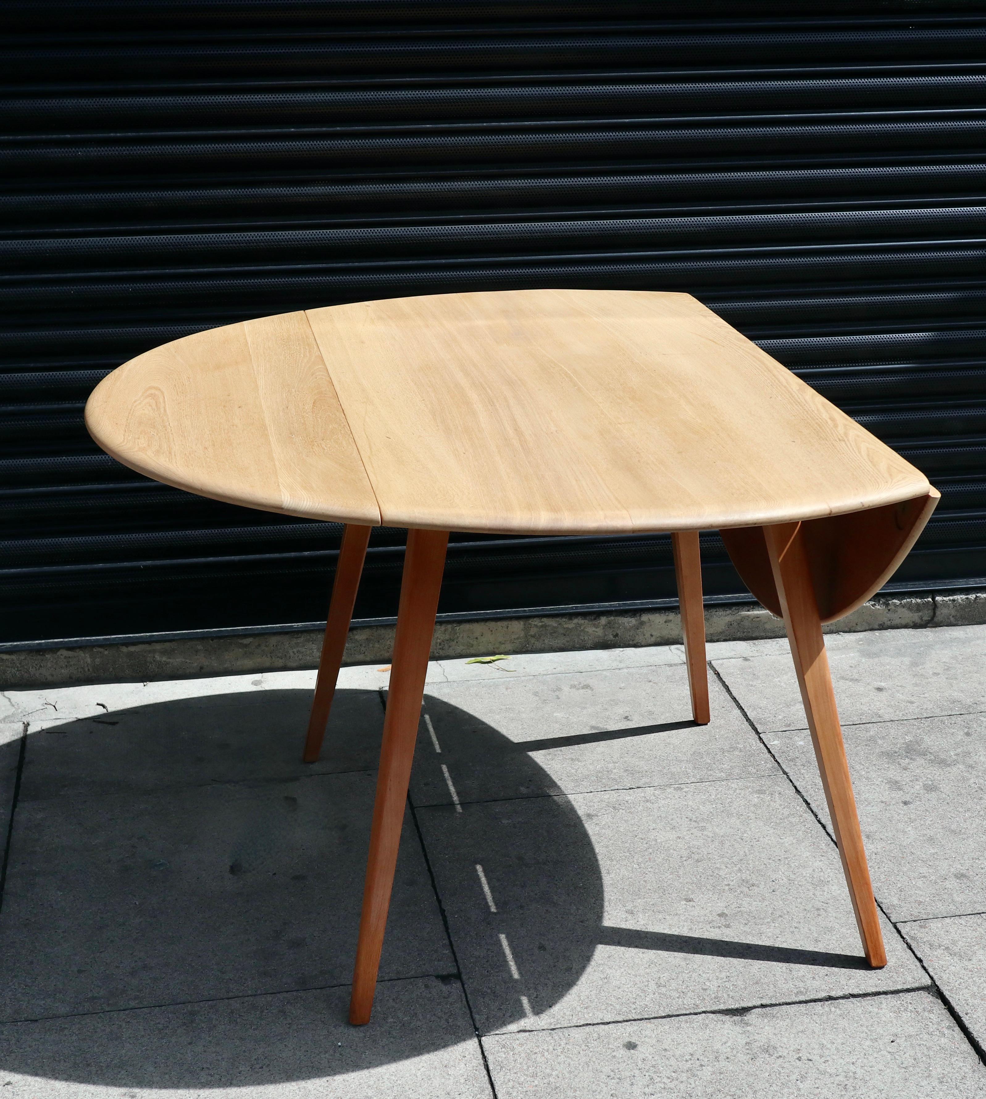 Shaker Vintage 1960s Ercol drop leaf Elmwood and Beech dining table For Sale
