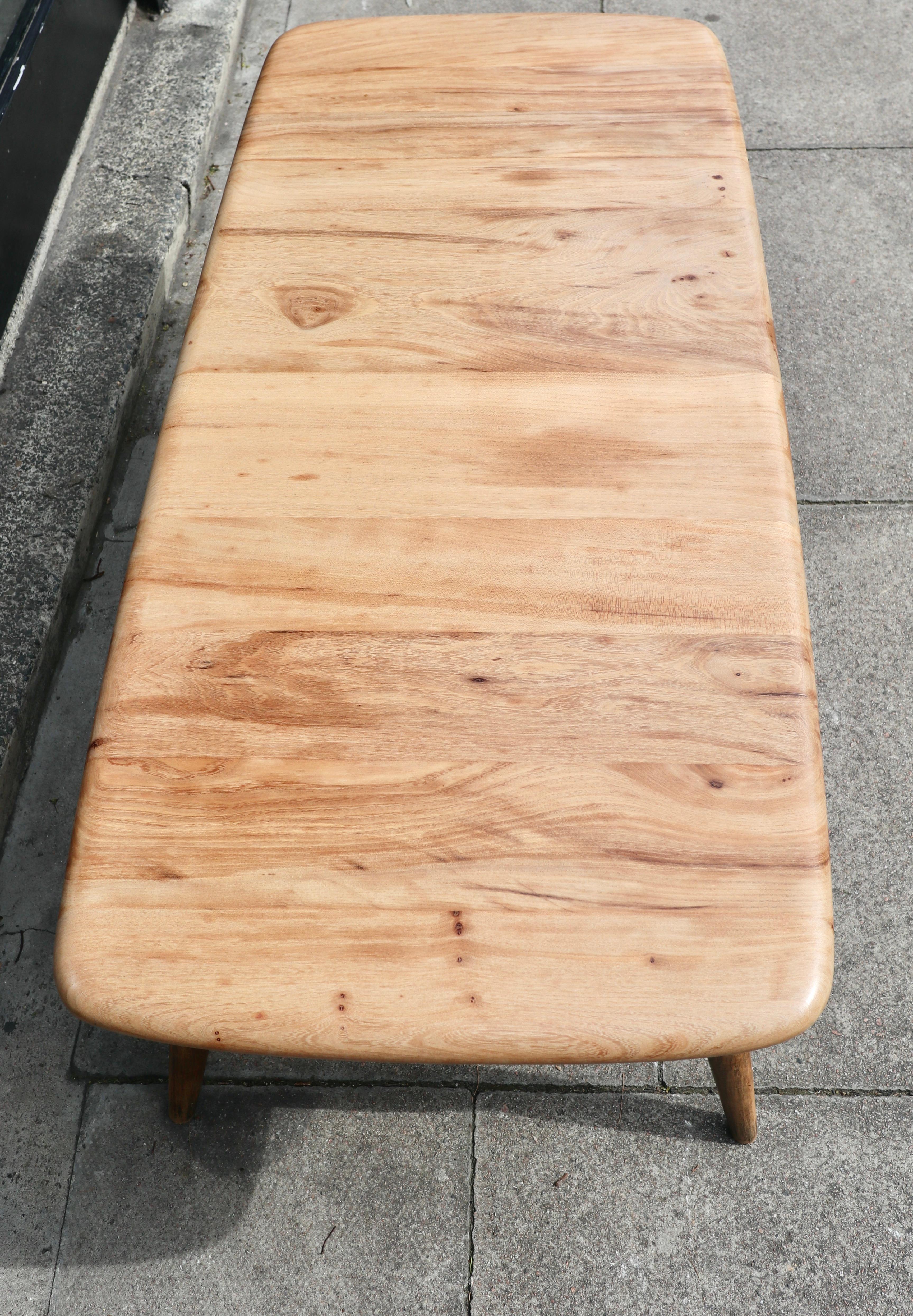 Vintage 1960s  Ercol elm coffee table with magazine shelf   For Sale 3
