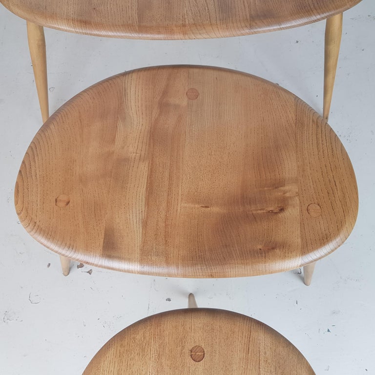 Vintage 1960s Ercol Nest of Blonde "Pebble" Coffee Tables at 1stDibs