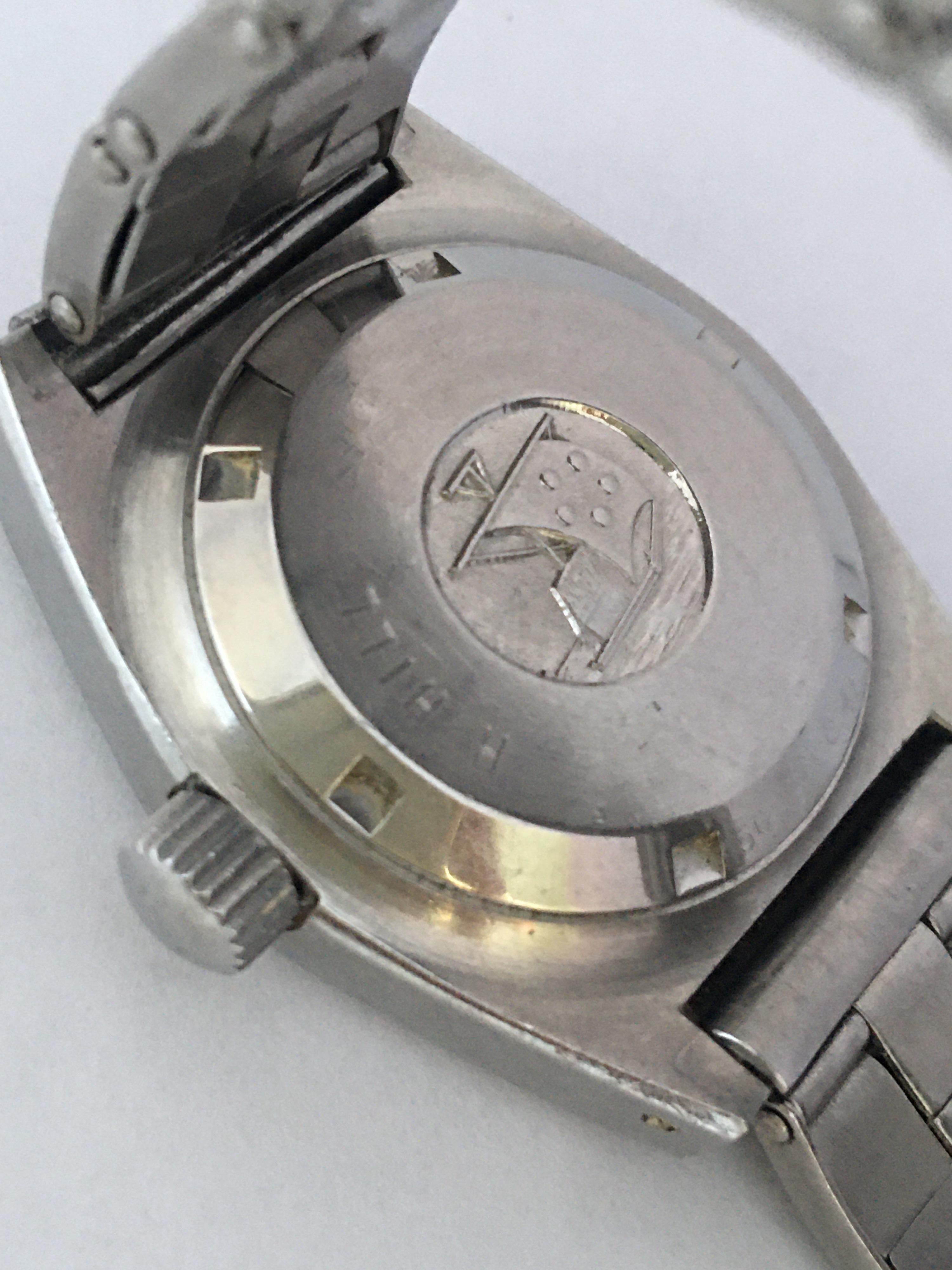 Women's Vintage 1960s Eterna Matic Kon Tiki 20 Date SS Automatic winding Ladies watch For Sale