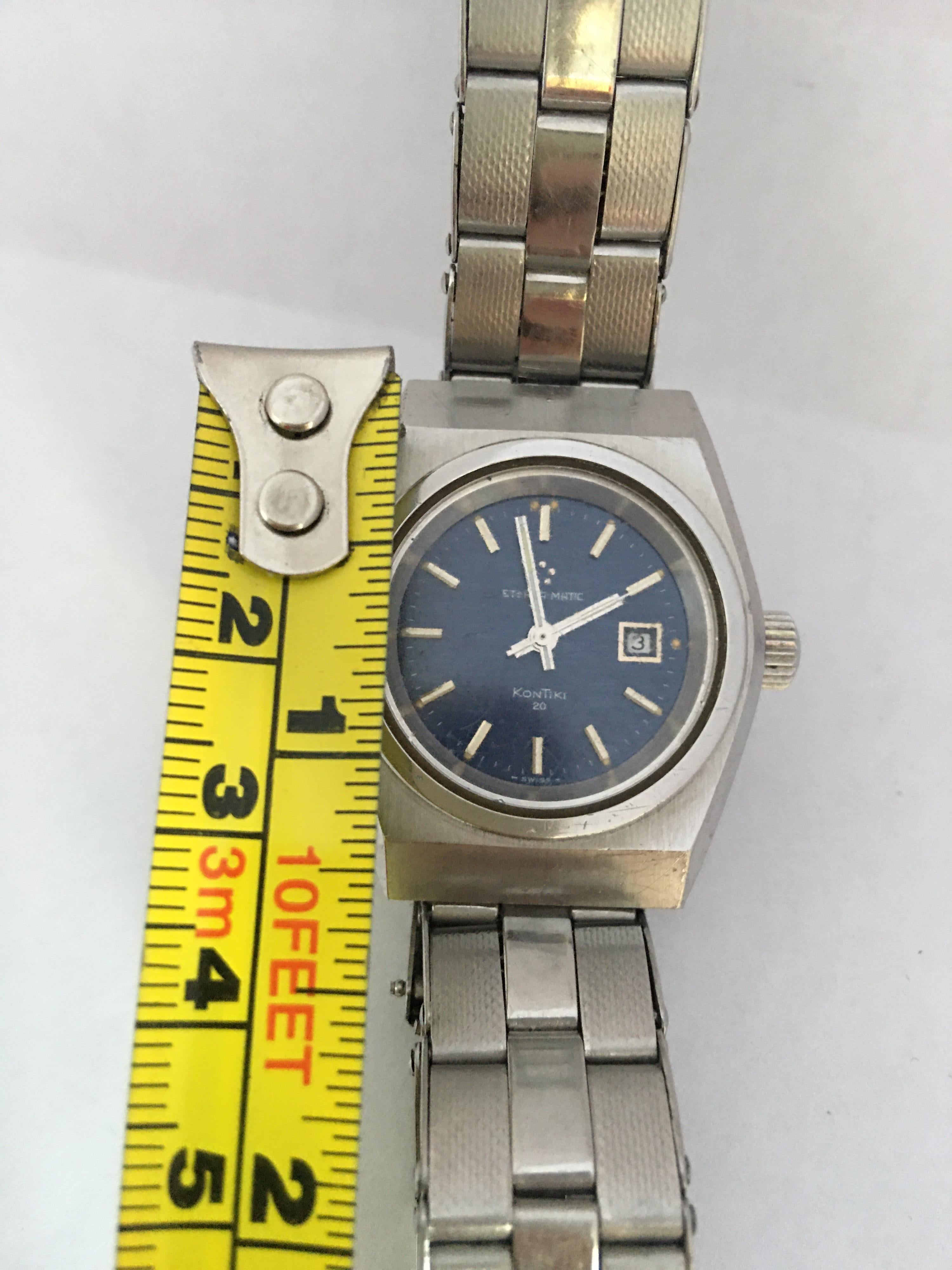 Vintage 1960s Eterna Matic Kon Tiki 20 Date SS Automatic winding Ladies watch For Sale 1