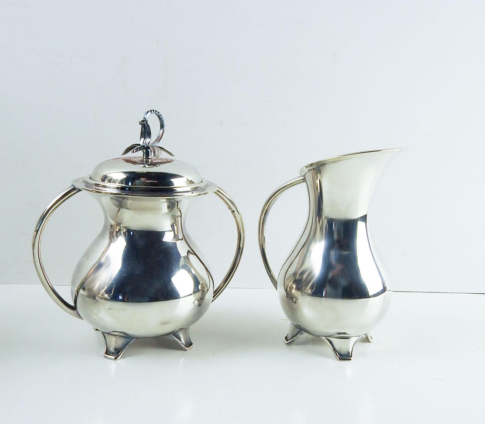 Unknown Vintage 1960's Eugen Ferner Silverplate Tea Coffee Set 5 Piece For Sale