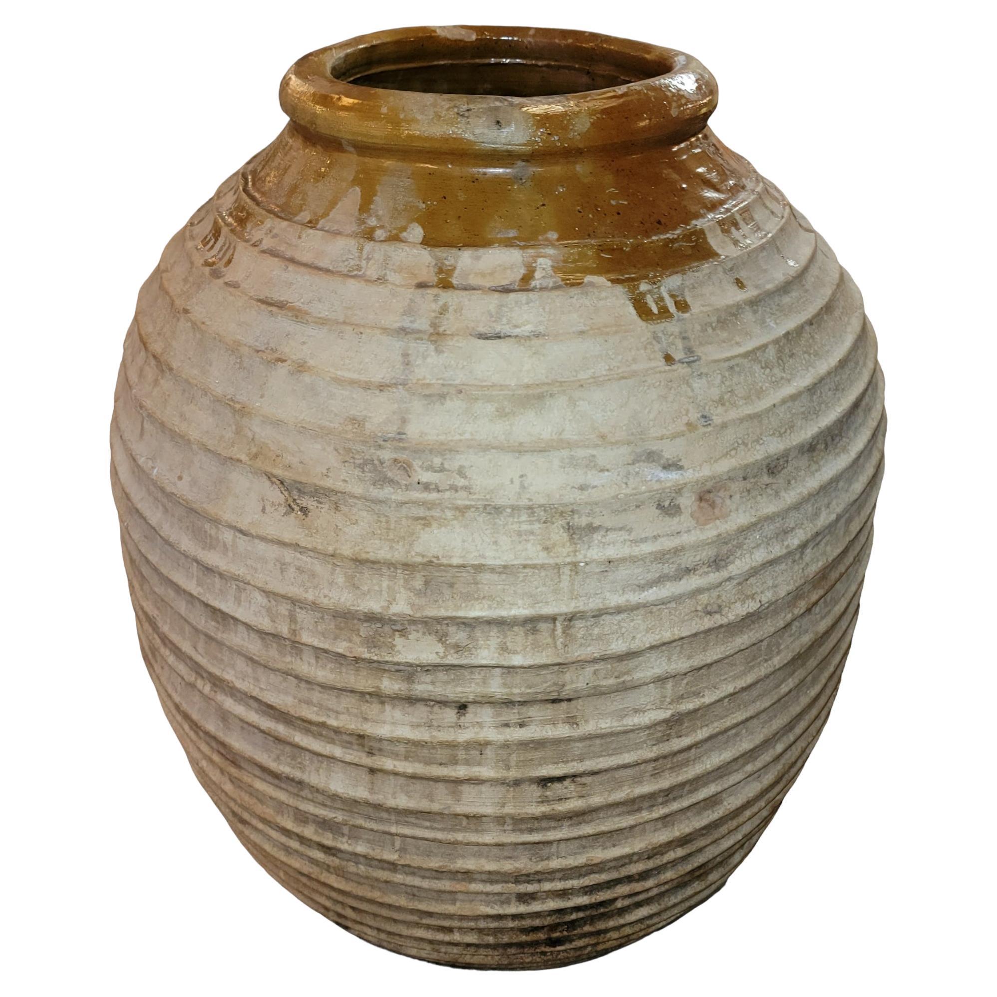 Vintage 1960s Extra Large Greek Terracotta Oil Vase For Sale