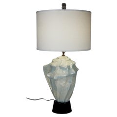 Lampe de table vintage 1960 en céramique fausse coquille de conque