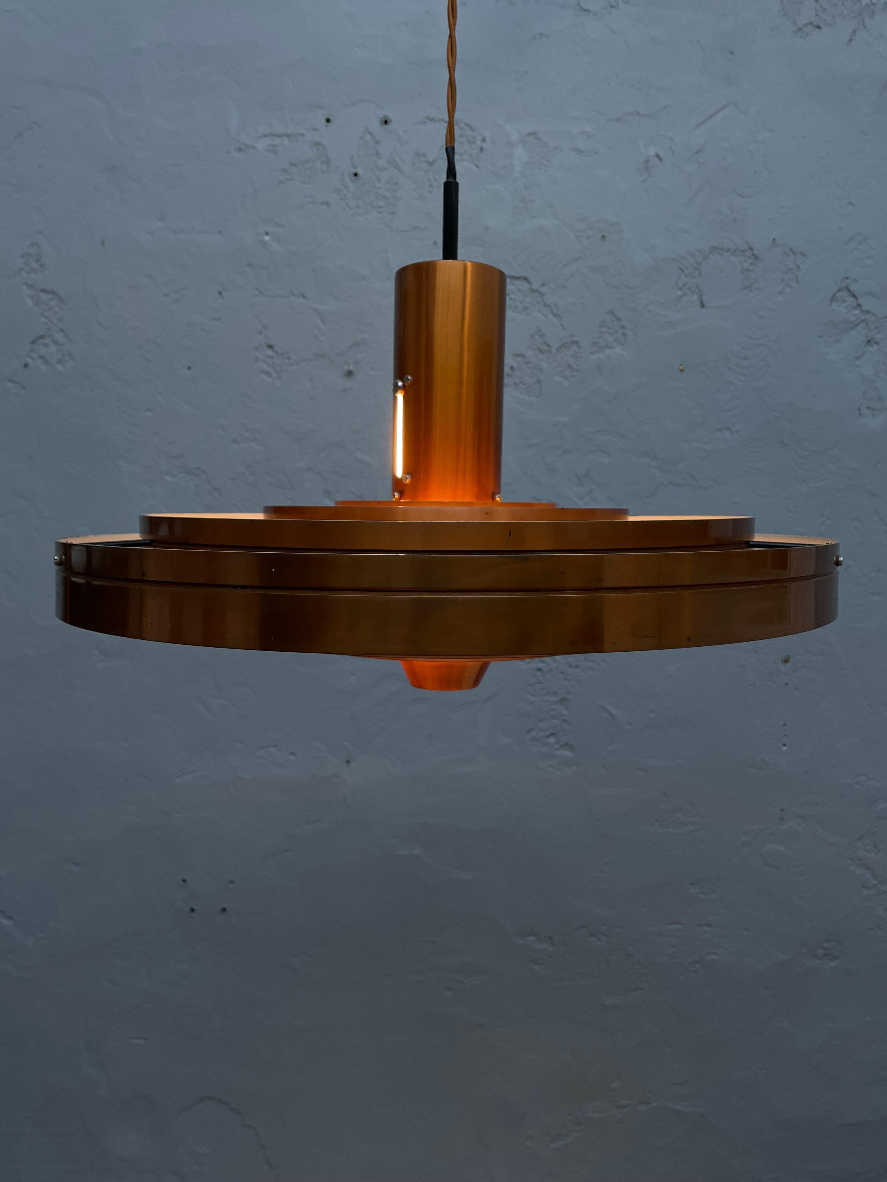 Vintage 1960s  Fibonacci Pendant in Copper By Sofus Frandsen for Fog And Mørup For Sale 4