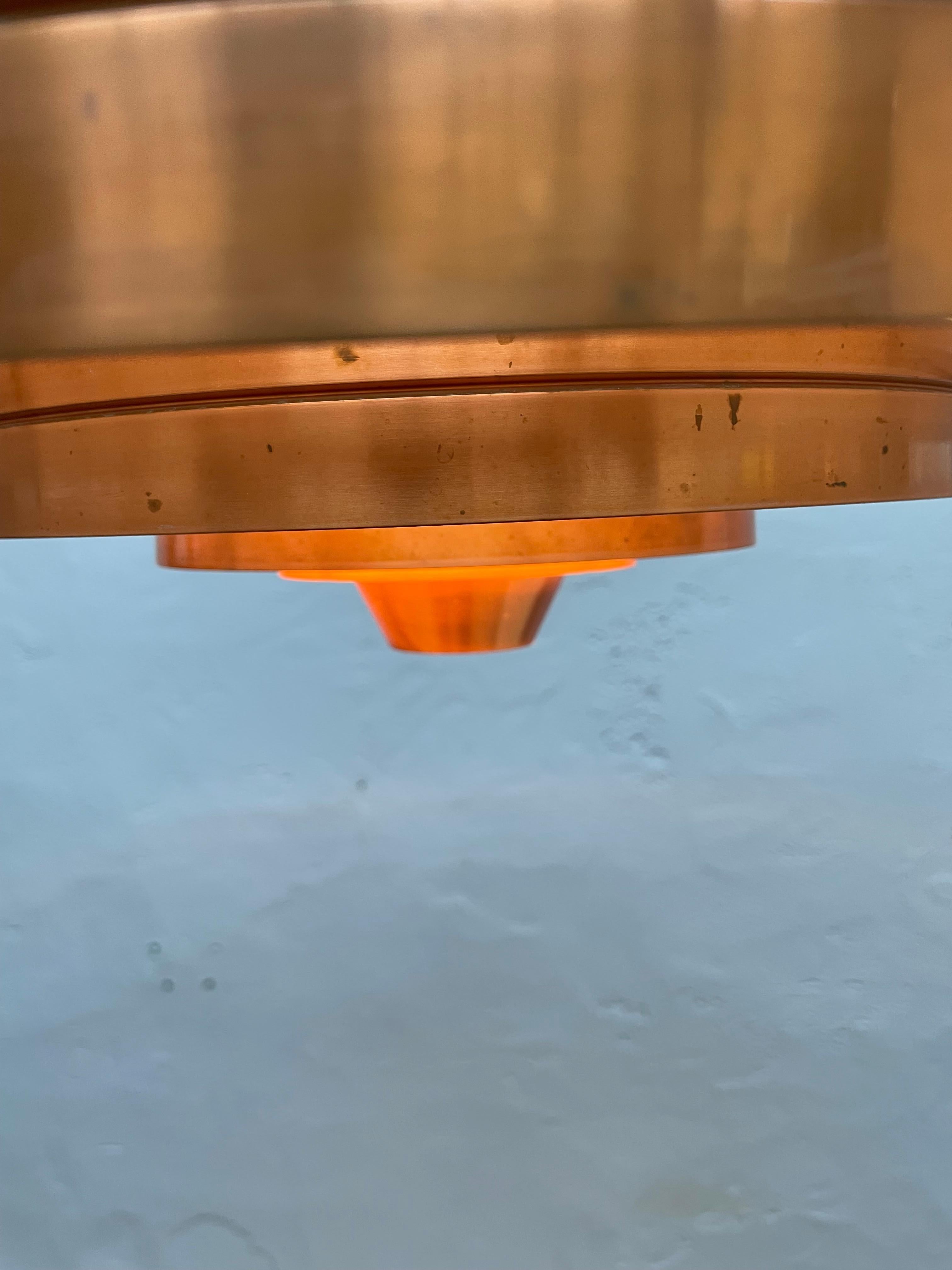 Vintage 1960s  Fibonacci Pendant in Copper By Sofus Frandsen for Fog And Mørup For Sale 5