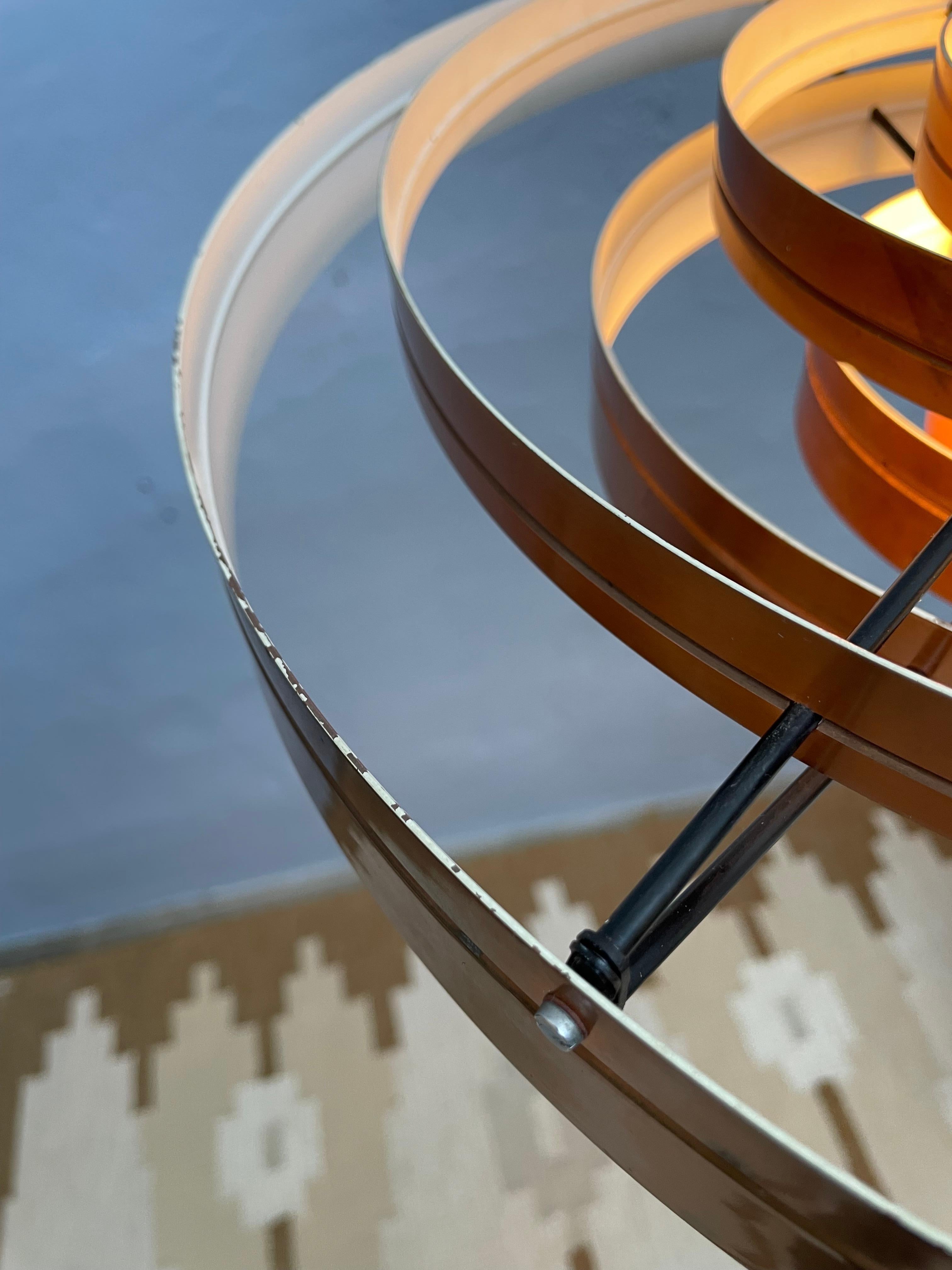 Vintage 1960s  Fibonacci Pendant in Copper By Sofus Frandsen for Fog And Mørup For Sale 7