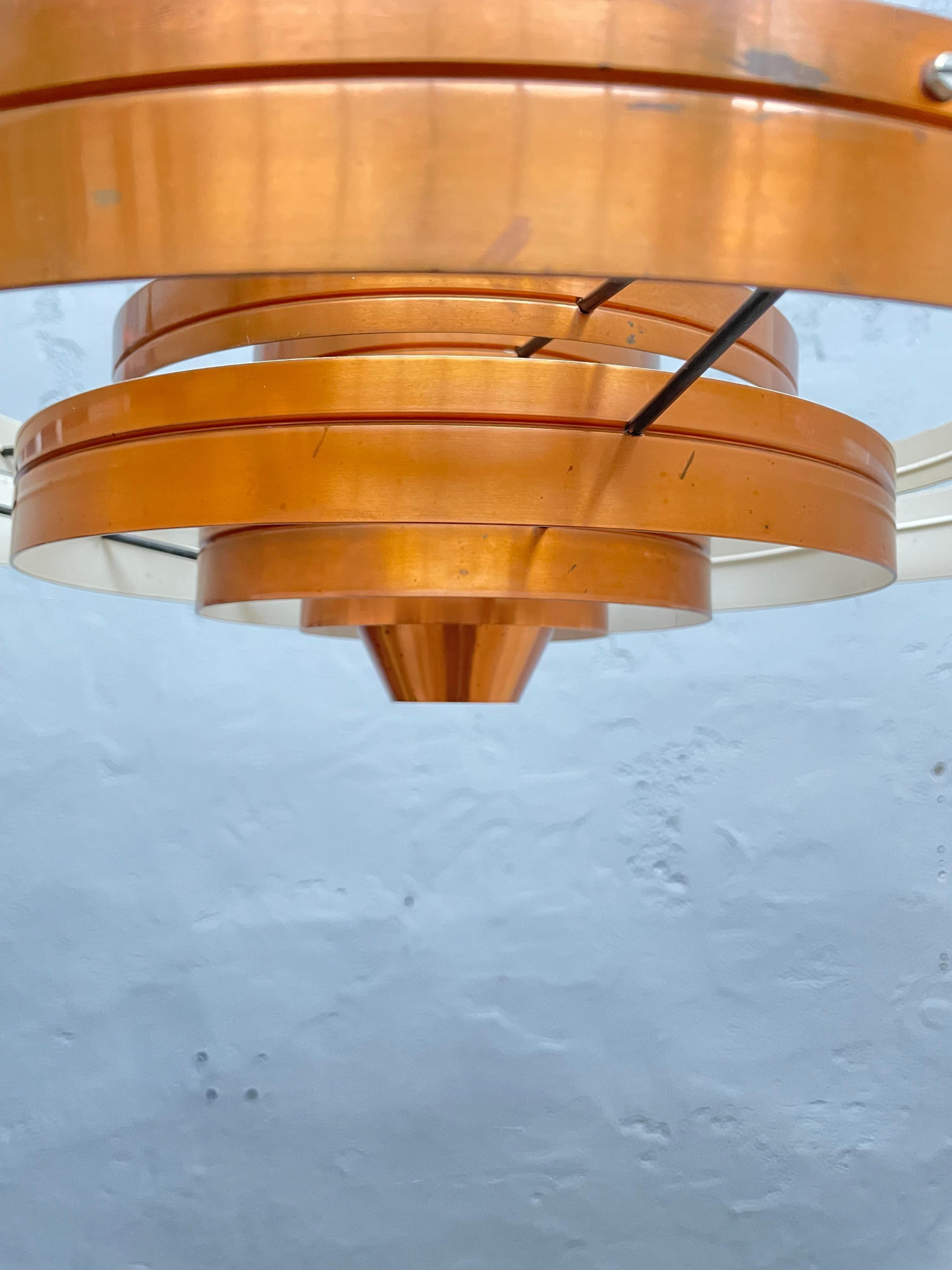 Vintage 1960s  Fibonacci Pendant in Copper By Sofus Frandsen for Fog And Mørup For Sale 12