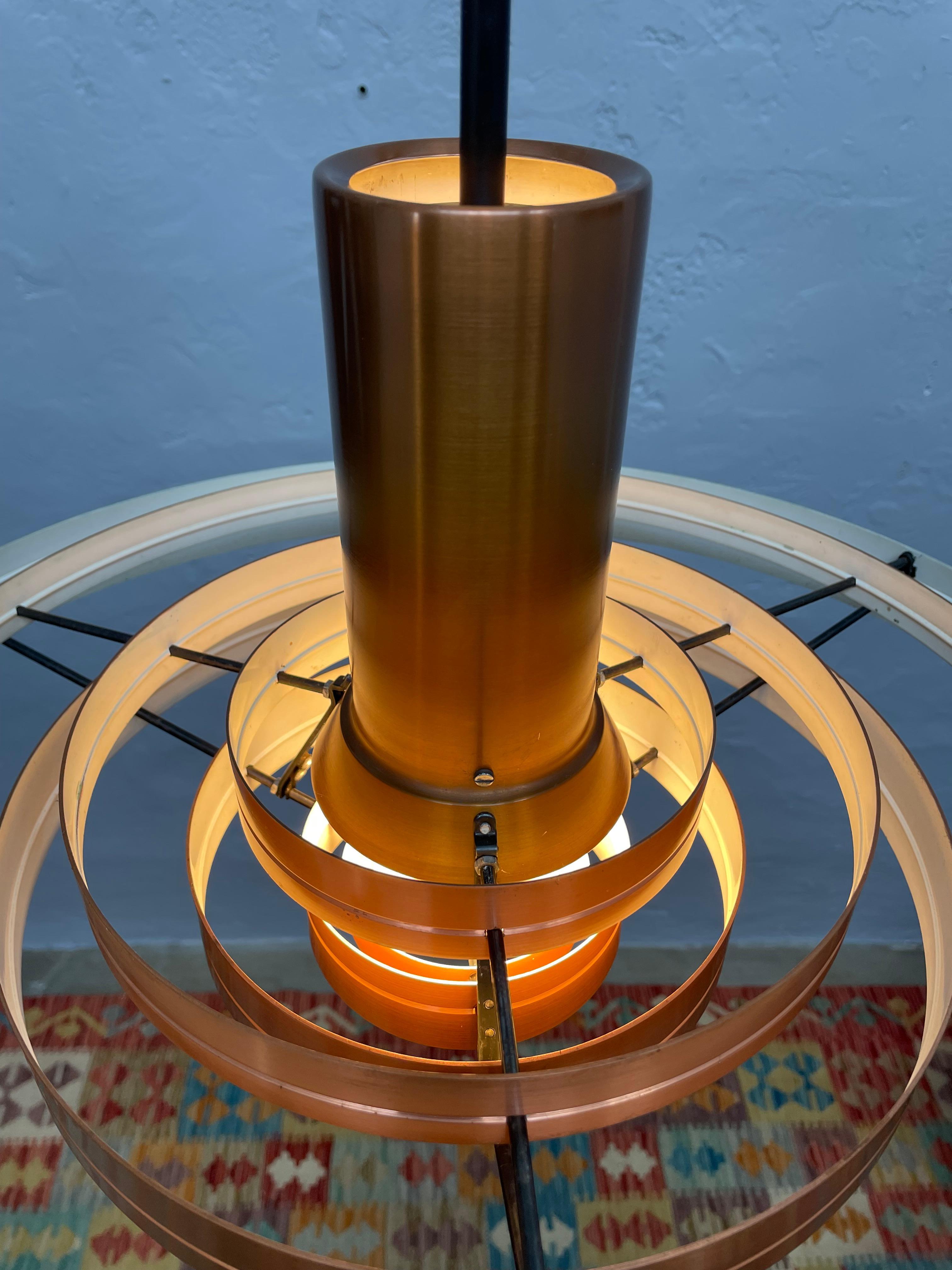 Mid-Century moderno Vintage anni '60  Ciondolo Fibonacci in rame di Sofus Frandsen per Fog & Mørup in vendita