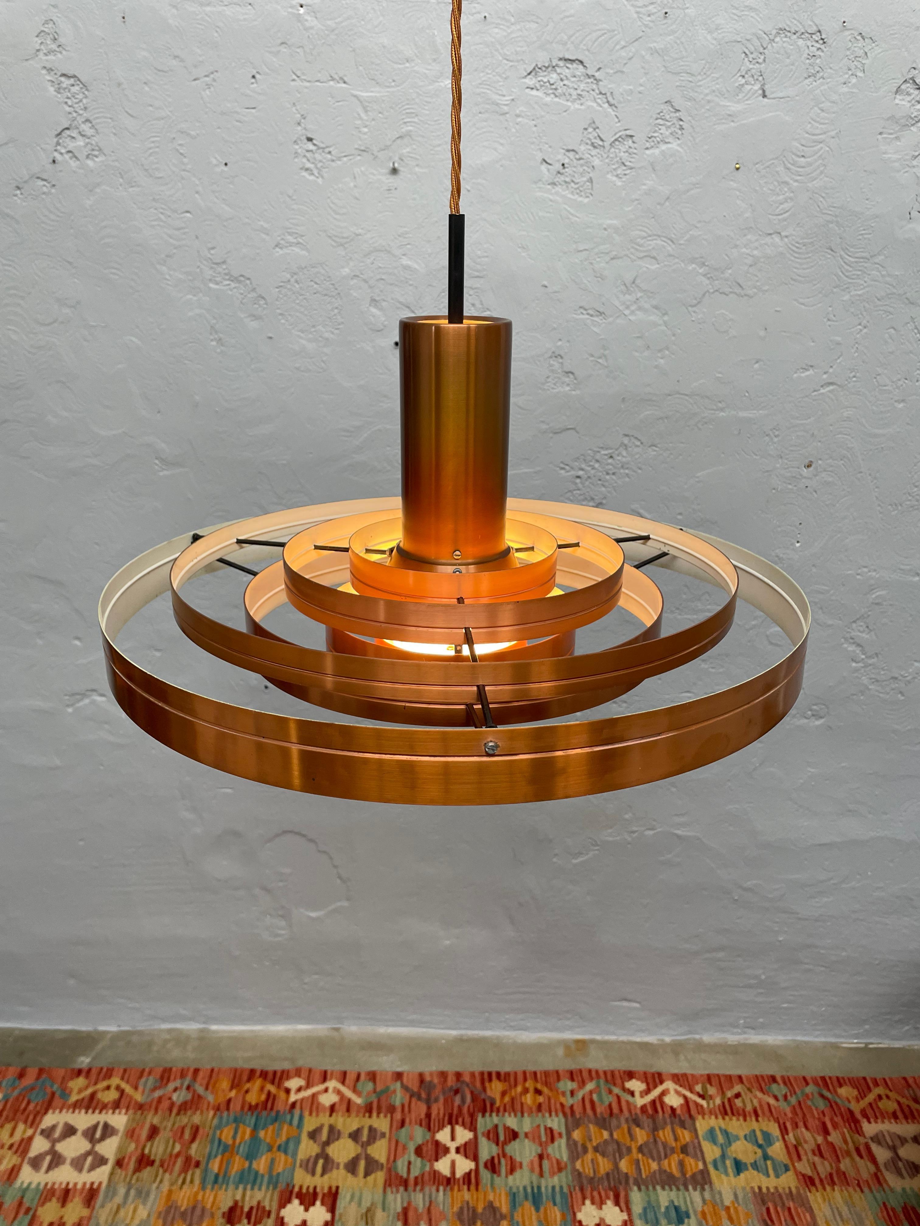 Metà XX secolo Vintage anni '60  Ciondolo Fibonacci in rame di Sofus Frandsen per Fog & Mørup in vendita