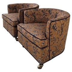 Vintage 1960s Flair Club Chairs by Bernhardt Newly Renovated, a Pair