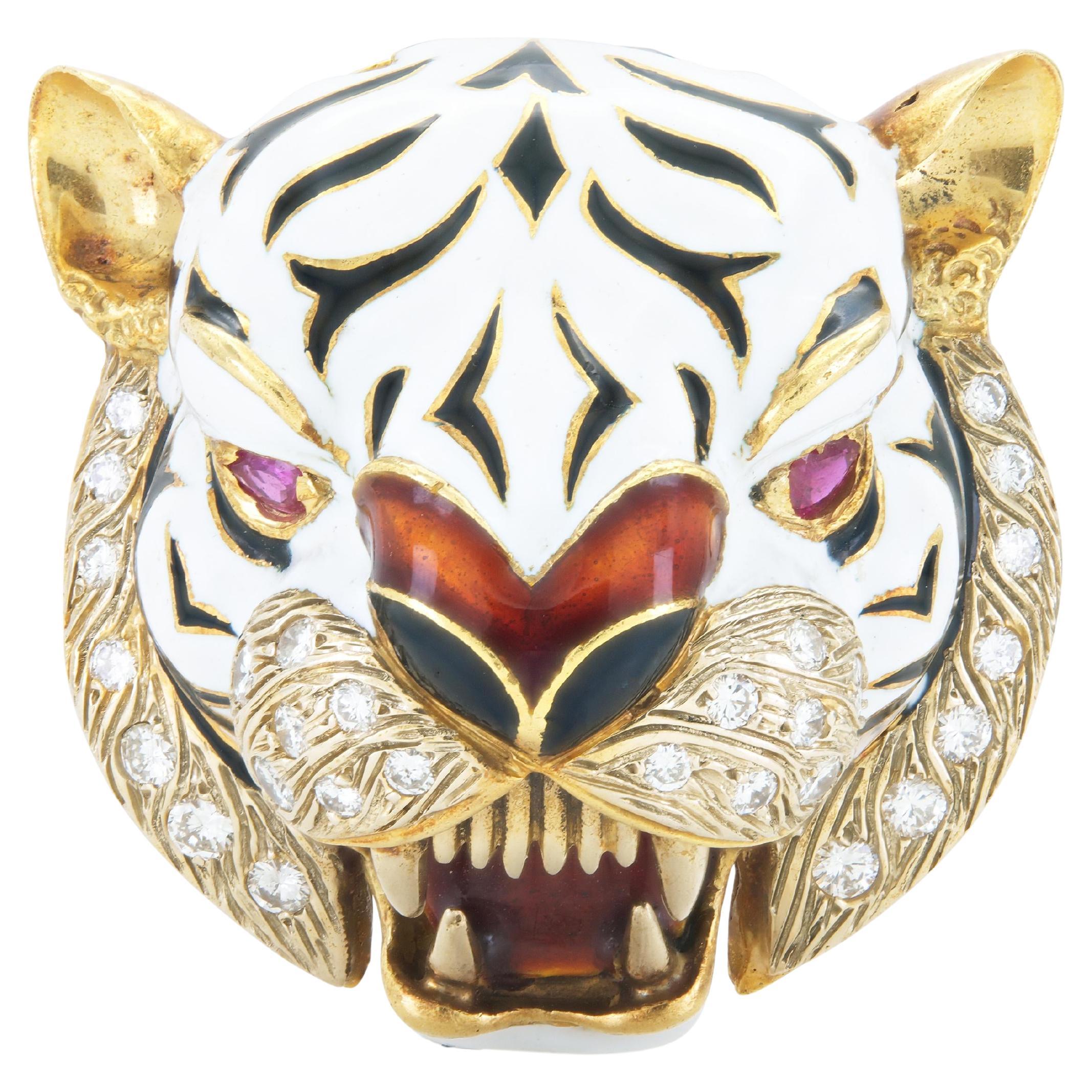 Vintage 1960s Frascarolo Tiger Brosche