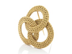 Vintage 1960s Fred Paris Georges L'enfant Woven Gold Circles Brooch