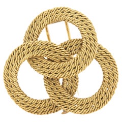 Vintage 1960s Fred Paris George L'enfant Woven Gold Circles Brooch