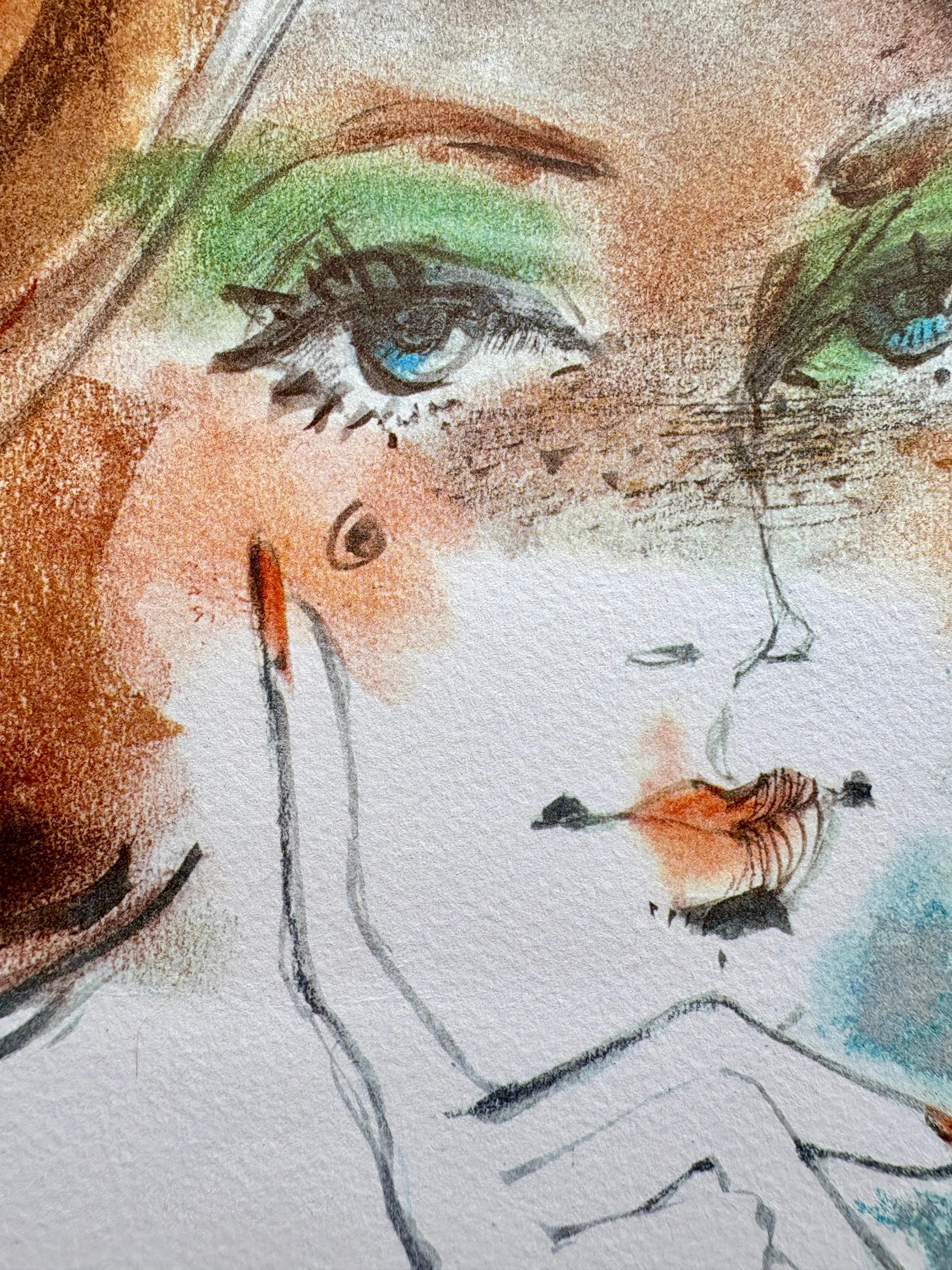 Mid-Century moderno Poster pubblicitario francese d'epoca degli anni '60 per l'Oréal di Yves Delfo in vendita