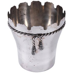 Vintage 1960s French Silver Plated Ice Bucket with Turret Shape