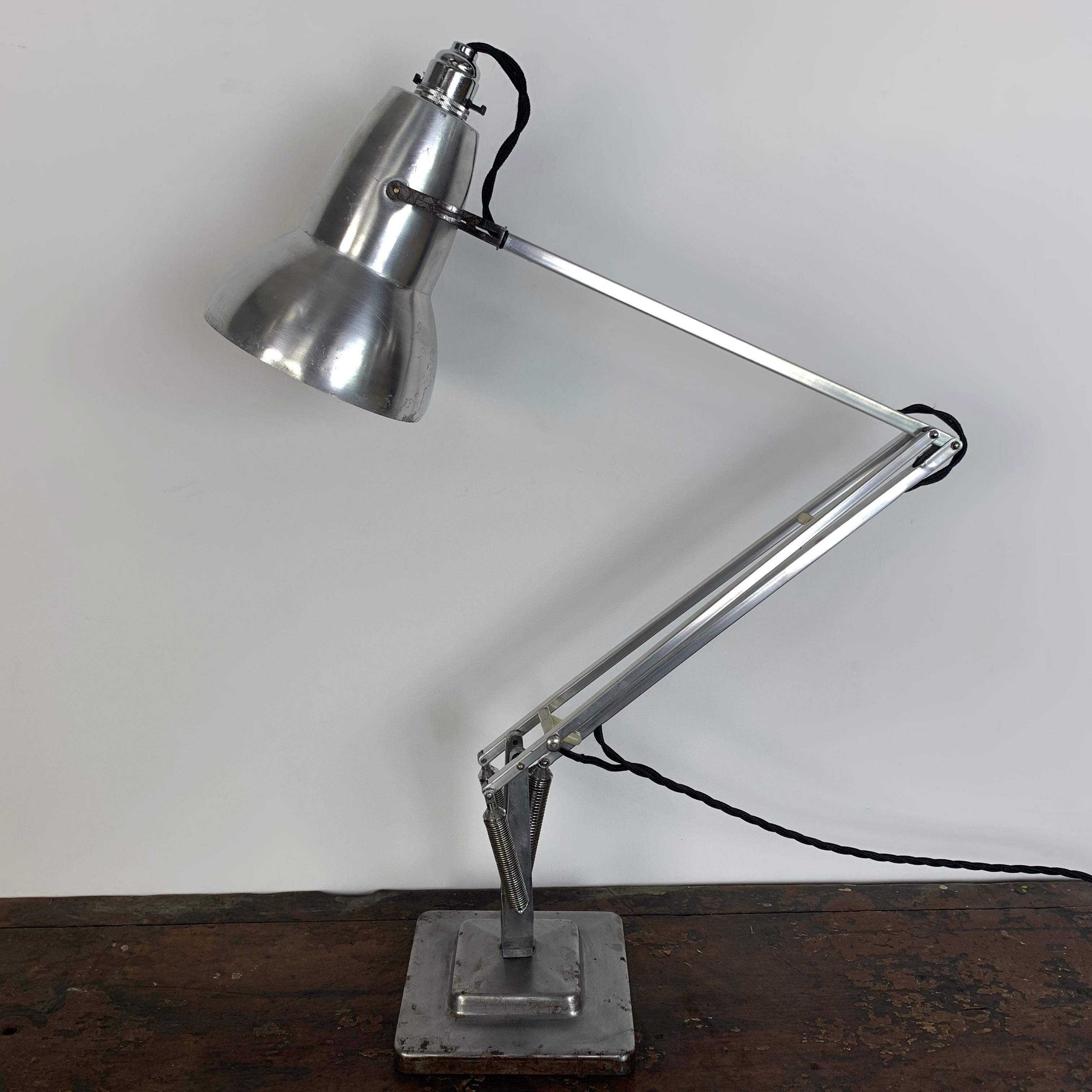 English Vintage 1960s George Carwardine for Herbert Terry Stripped Anglepoise Lamp For Sale