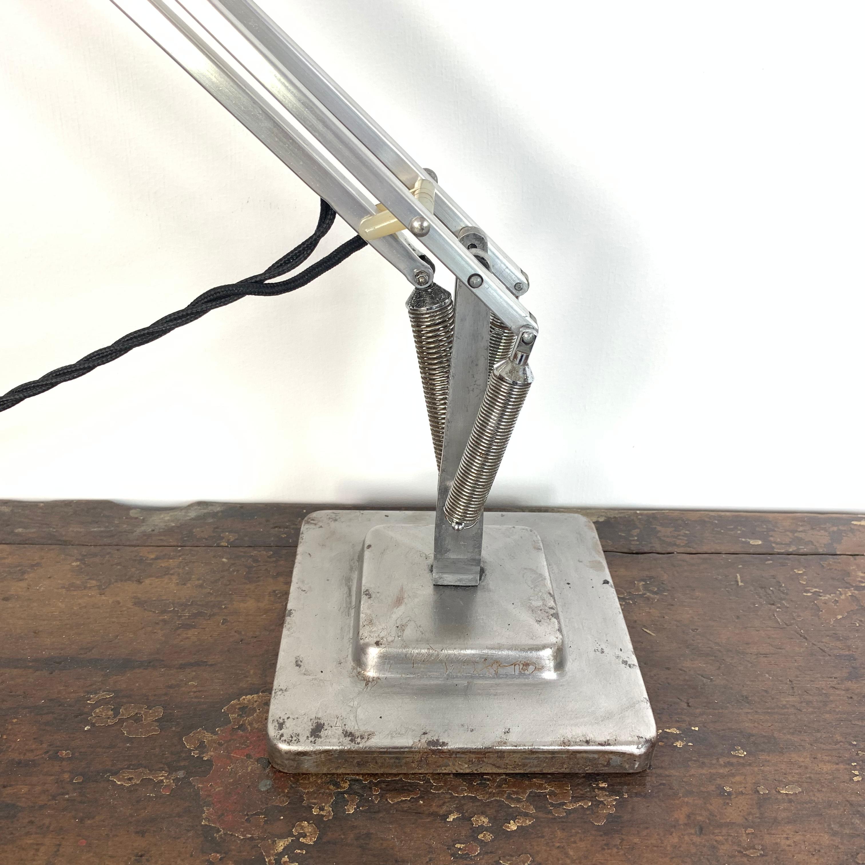 Vintage 1960s George Carwardine for Herbert Terry Stripped Anglepoise Lamp In Good Condition For Sale In Lewes, East Sussex