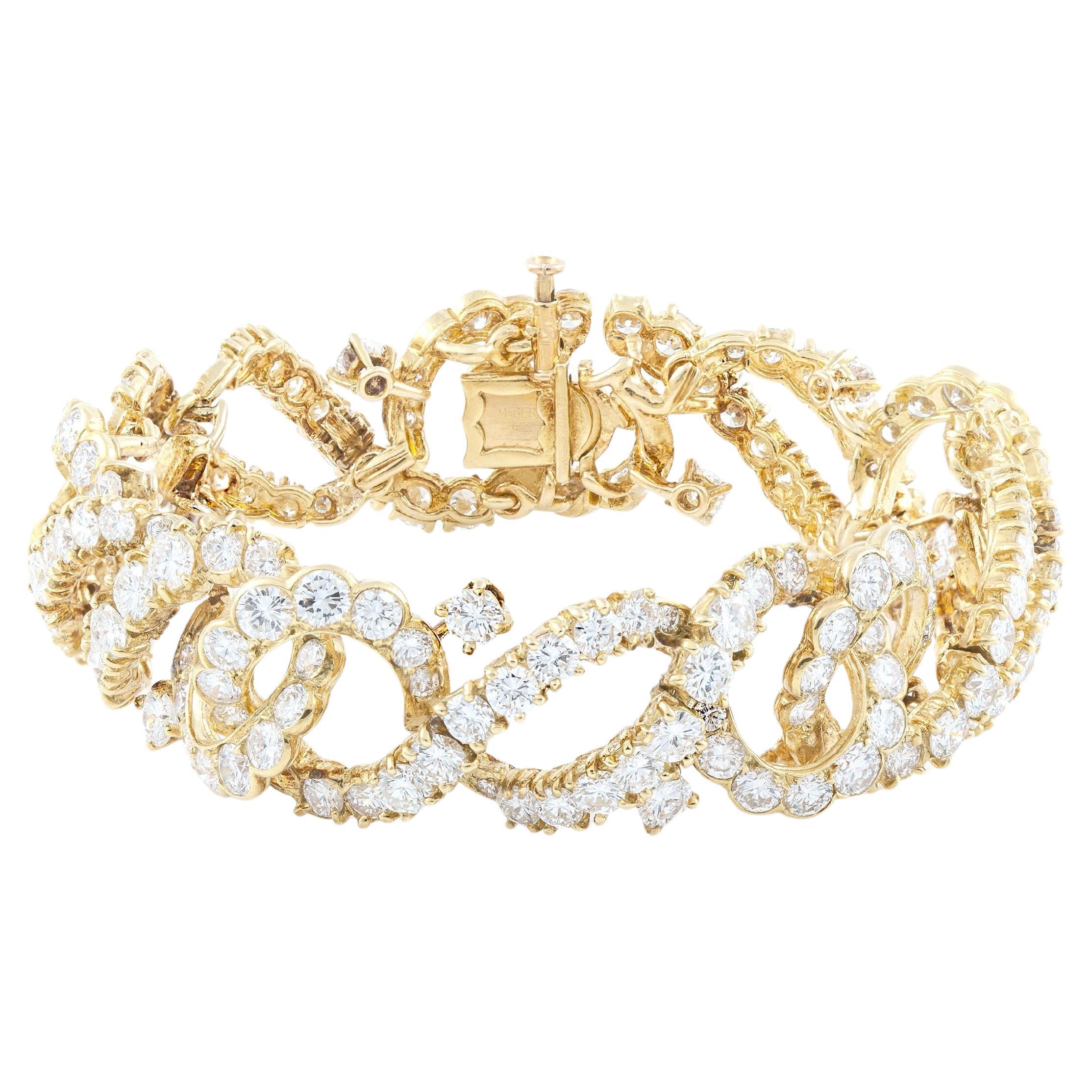 Vintage By 1960 Gerard Bracciale con diamanti da 30,00 carati