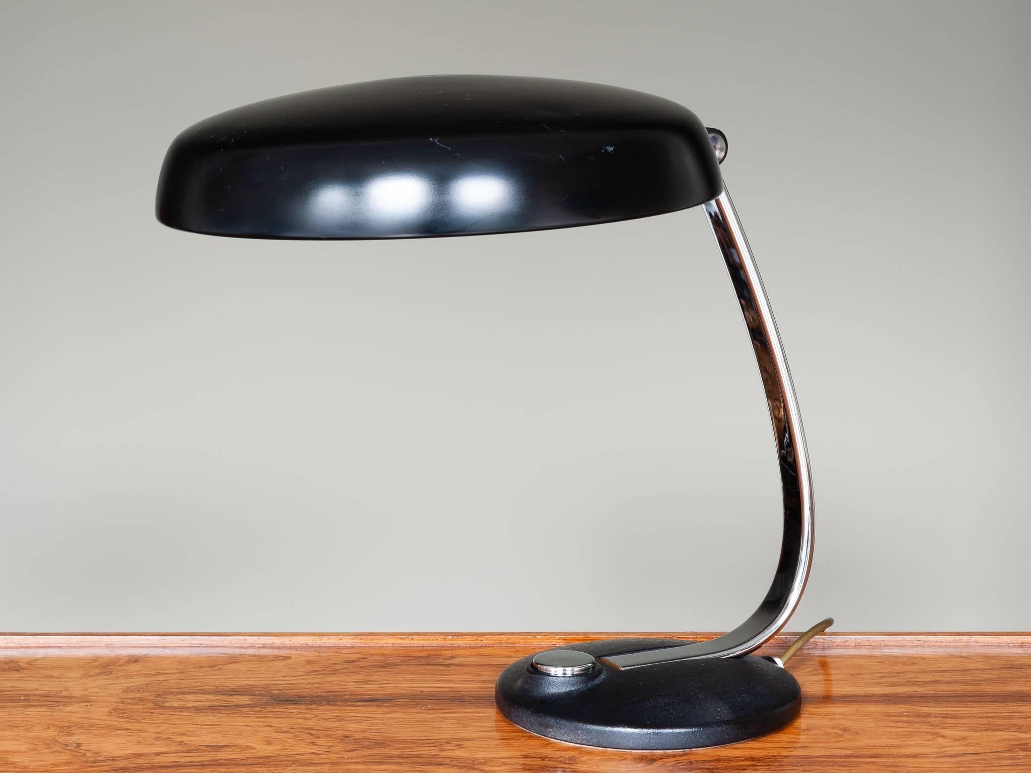 Vintage 1960s German Black and Chrome Desk Lamp 1