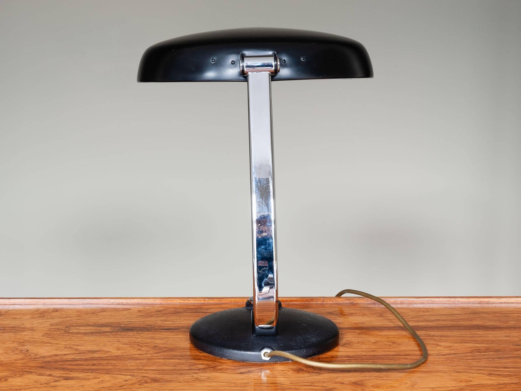Vintage 1960s German Black and Chrome Desk Lamp 2