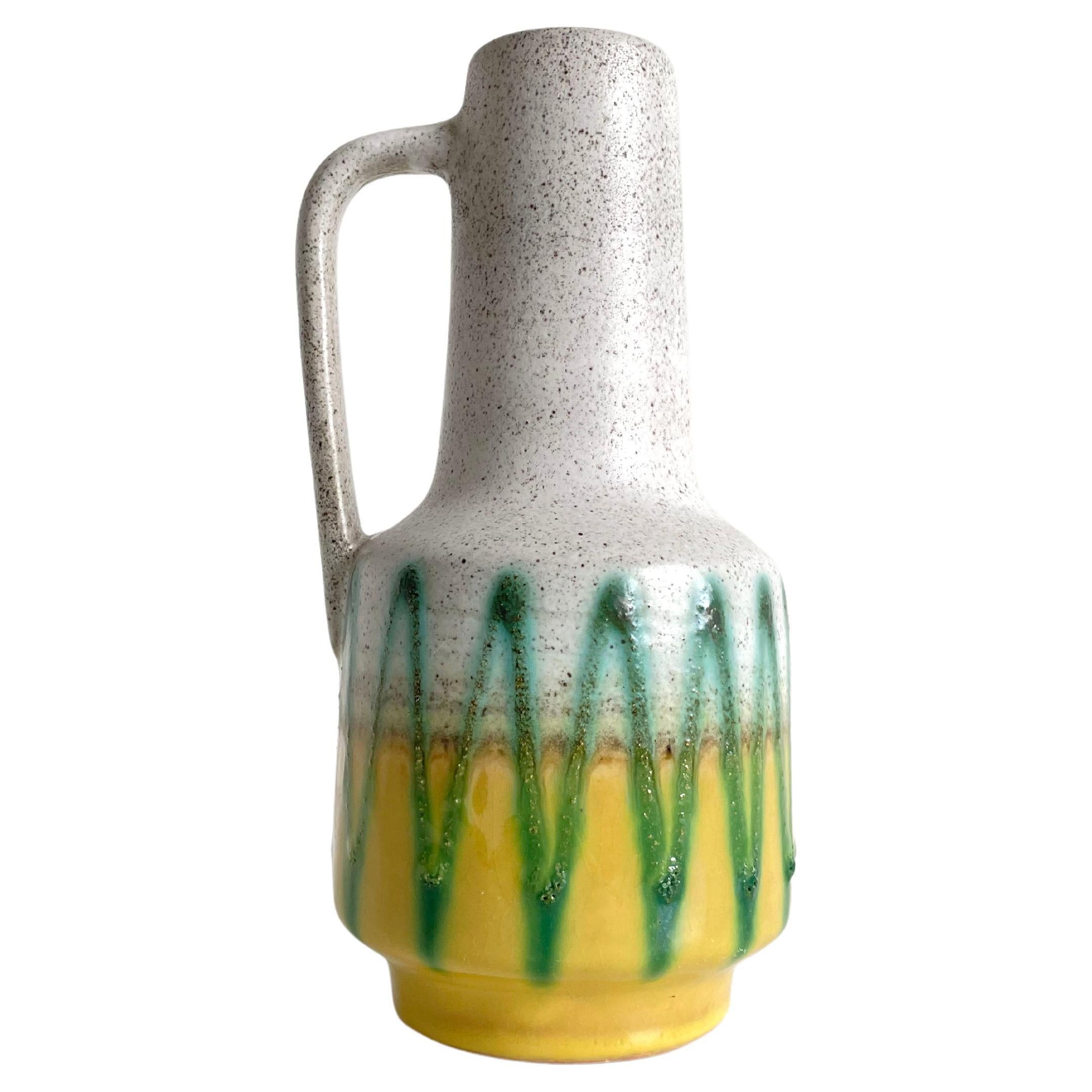 Vintage 1960s German Pottery Vase Jar, Marked For Sale at 1stDibs