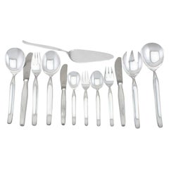 Vintage 1960s German Sterling Silver Canteen of Cutlery for 6 Persons