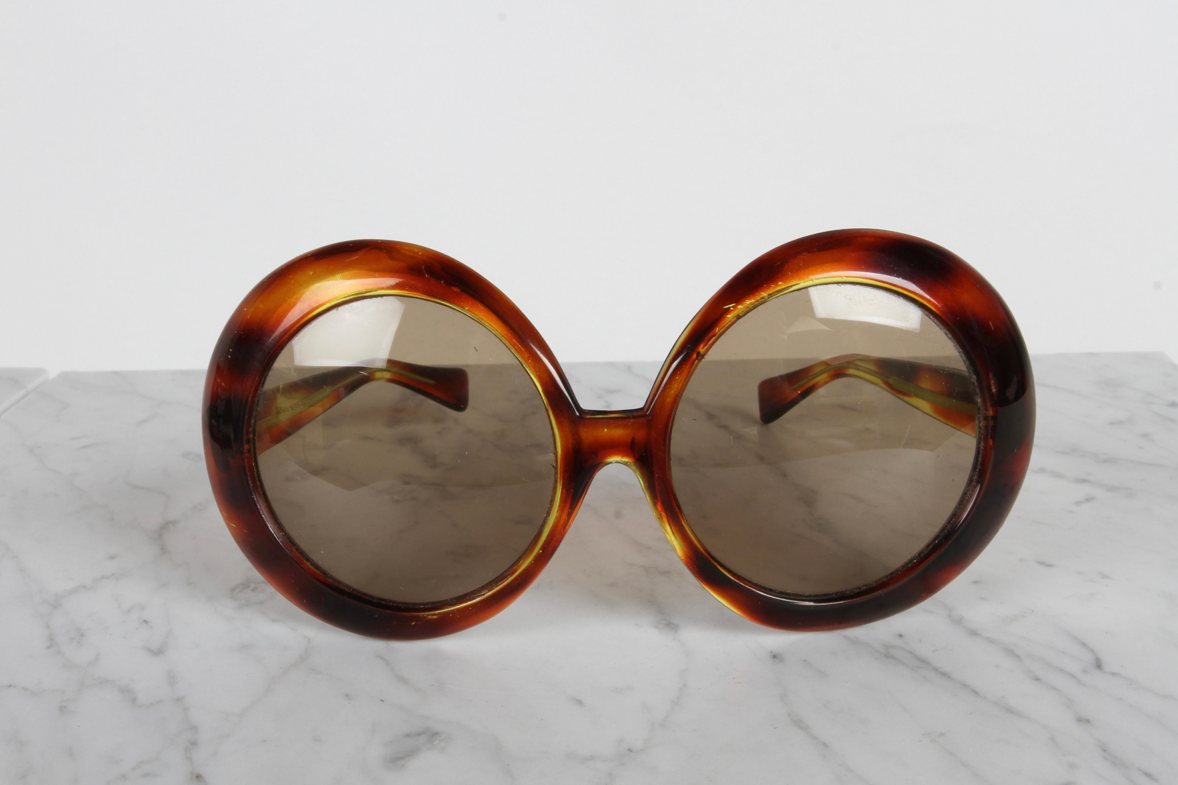 Vintage 1960er Glamouröse Damen Sonnenbrille in Übergröße aus Schildpatt - Made in Italy  im Angebot 4