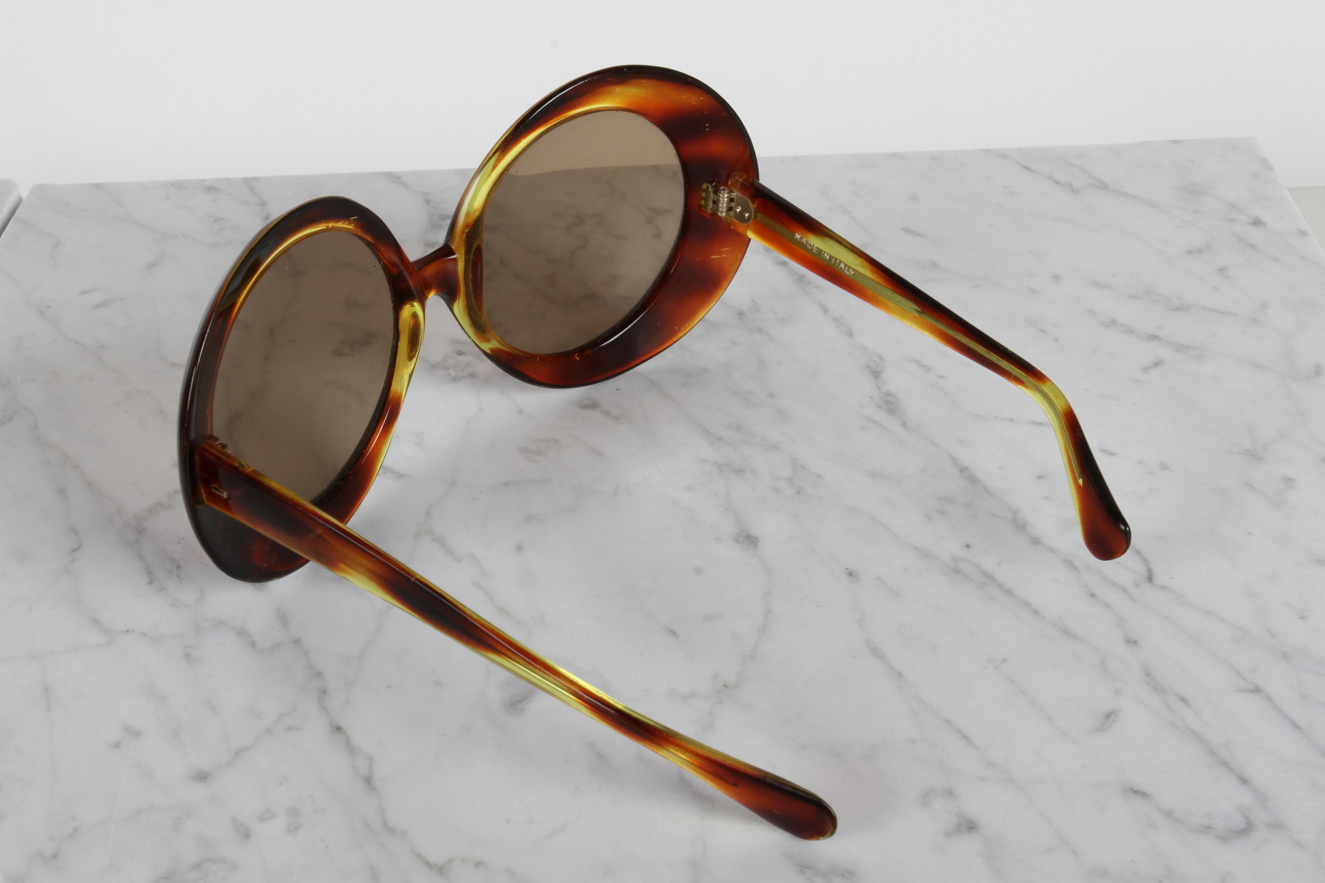 Mid-20th Century Vintage 1960s Glamorous Women's Oversized Tortoise Sunglasses - Made in Italy  For Sale