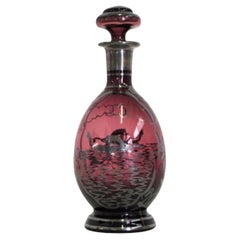 Vintage 1960s Glass Liquor Bottle - Elegant Italian Barware Accent