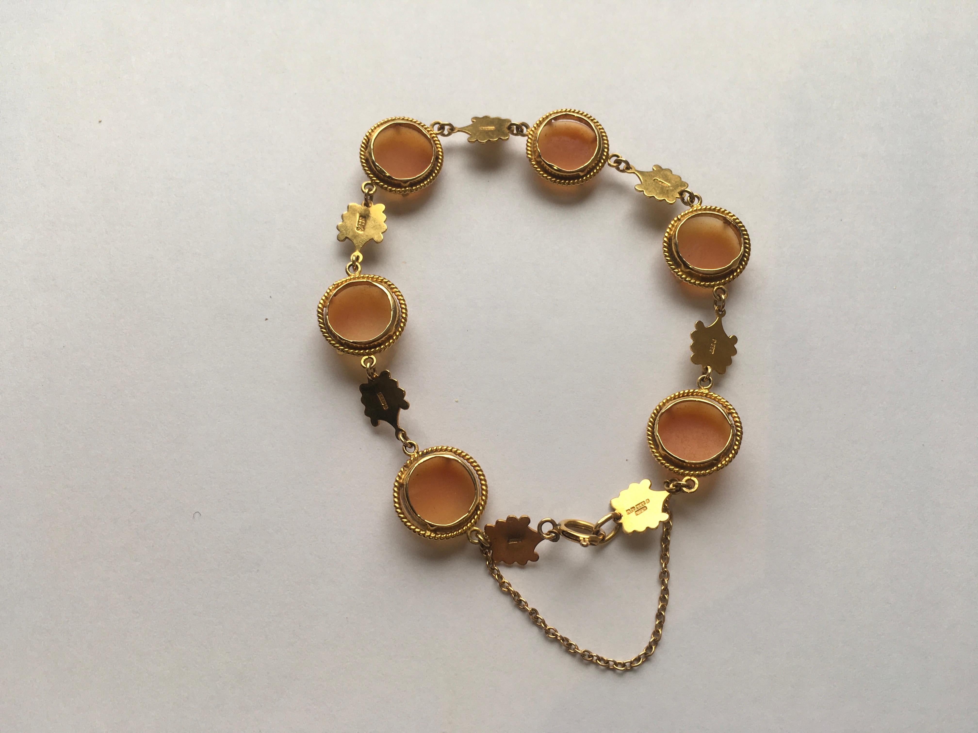 Vintage 1960’s Gold and Cameo Bracelet 1