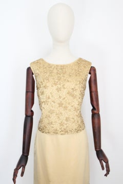 Vintage 1960's Gold Beaded Skirt and Blouse Set 1960s Gold suit UK 8-10 US 4-6