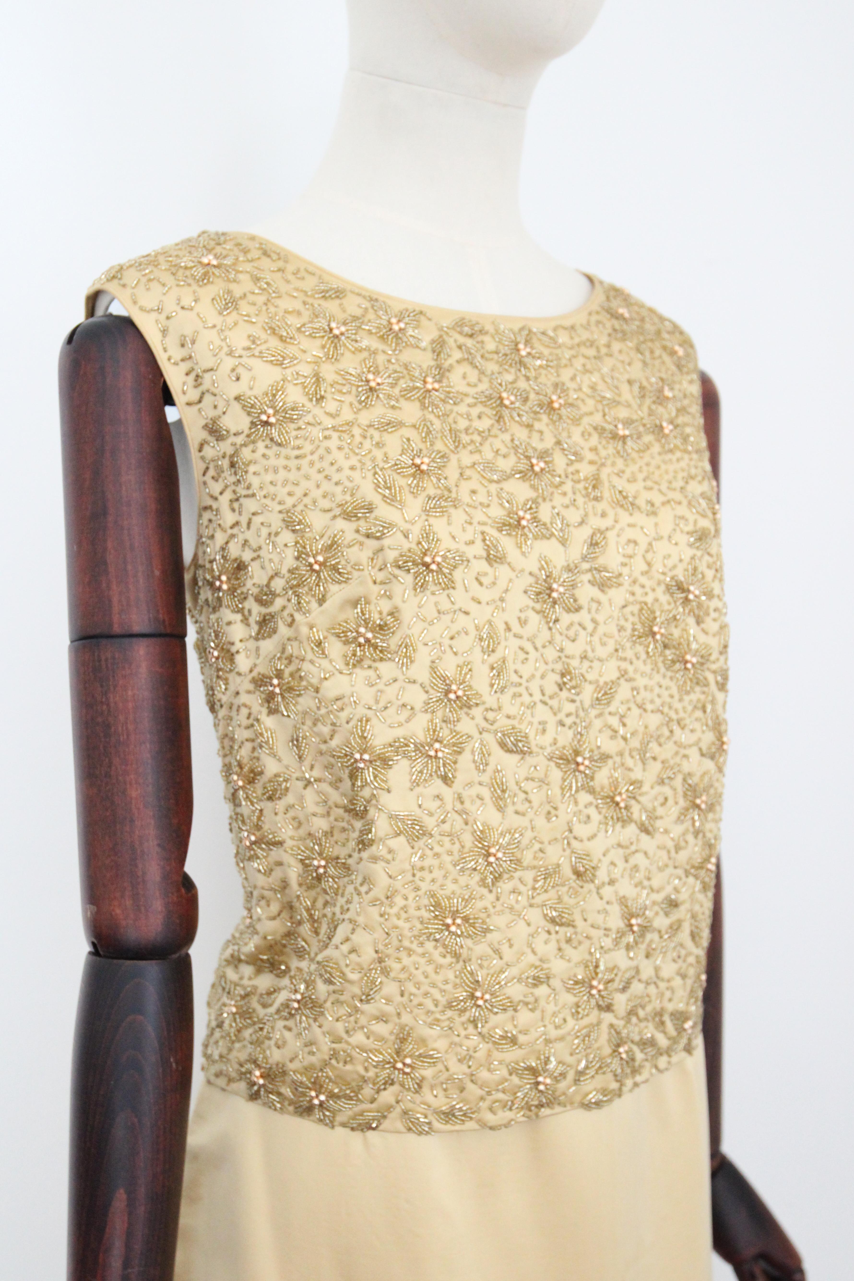 Vintage 1960's Gold Beaded Skirt and Blouse Set 1960s Gold suit UK 8-10 US 4-6 For Sale 2