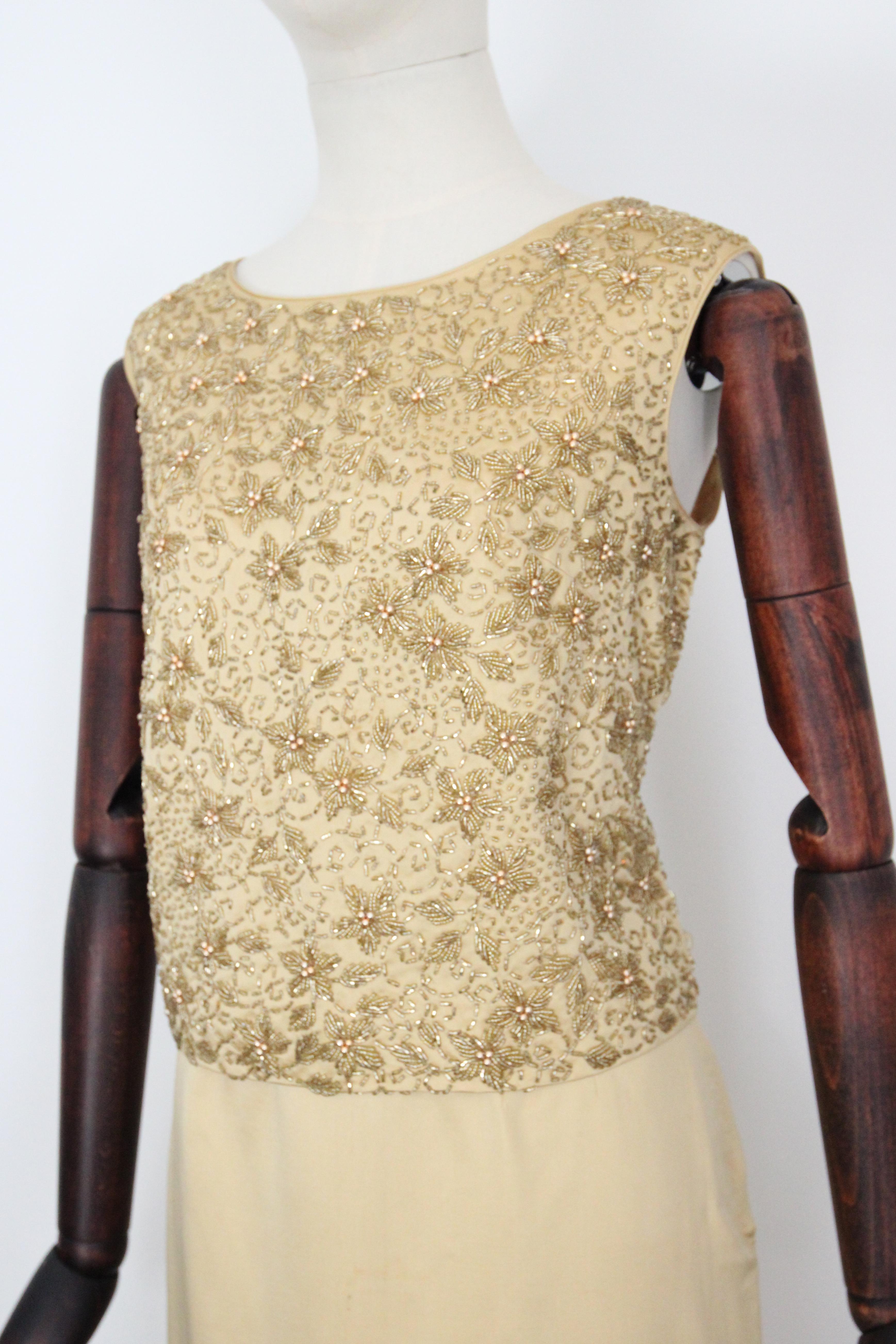 Vintage 1960's Gold Beaded Skirt and Blouse Set 1960s Gold suit UK 8-10 US 4-6 For Sale 4