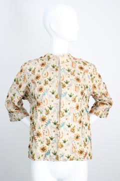 Vintage 1960s gold brocade beaded jacket vintage 1960s sequin jacket UK 14 US 10